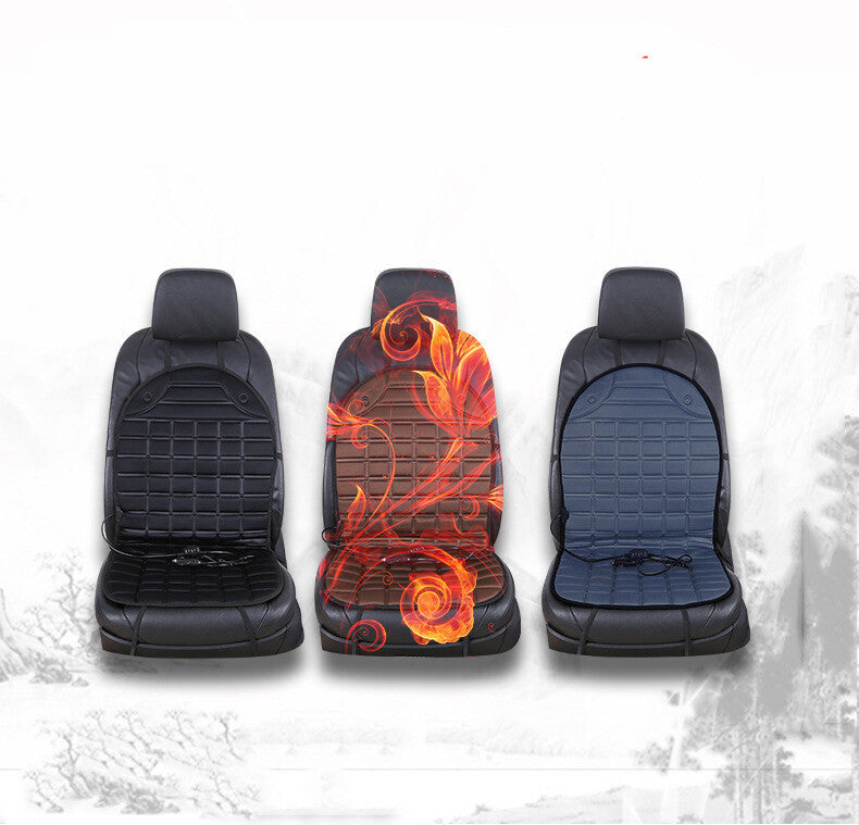12V Car Heated Seat Cover Black/Gray Cushion Warmer Heating Warming Pad Cover US