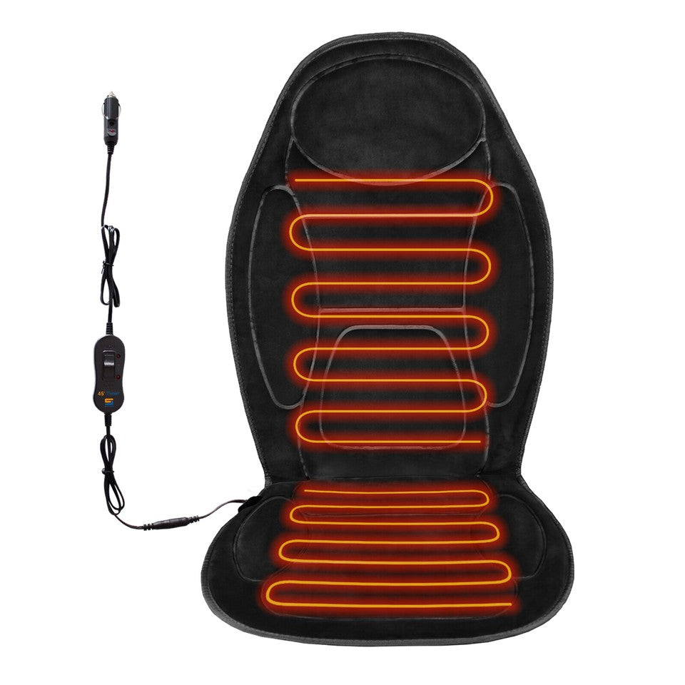 Universal Car Heated Seat Cover Warmer Pad 12V Winter Warming Cushion Suede